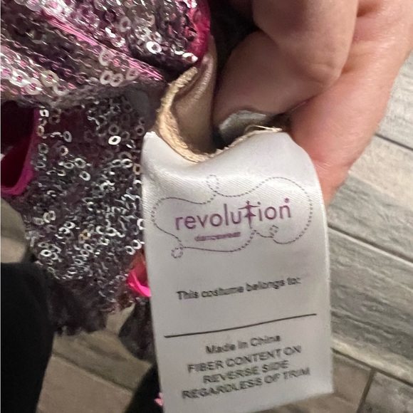 Revolution Pink Sequin Dress, Attached Shorts, White Collared Cropped Shirt, Med - Picture 6 of 8